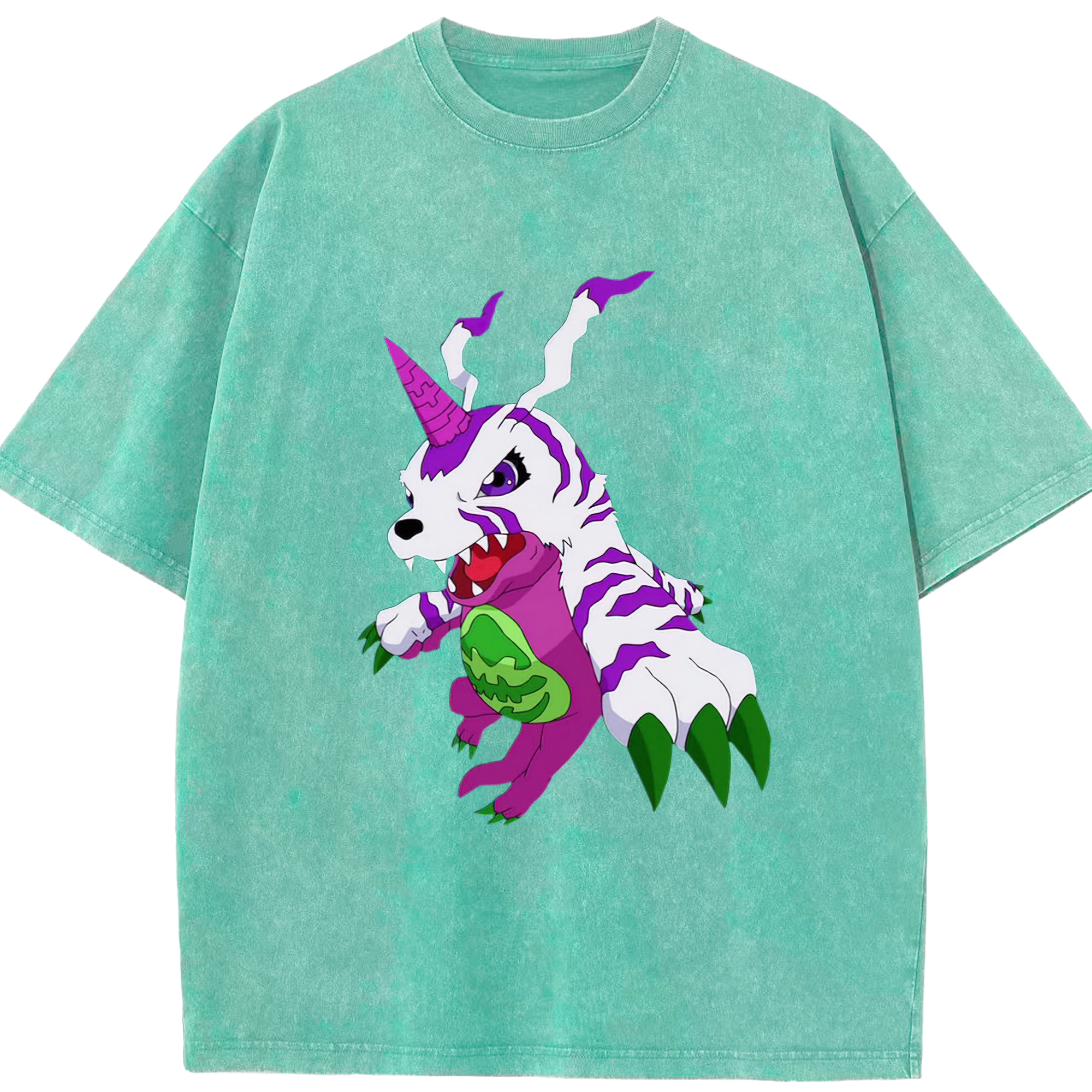 （画像用） Digimon デジタルモンスター/デジモン 綿100% ヴィンテージ風 半袖Tシャツ（フロントプリント）
